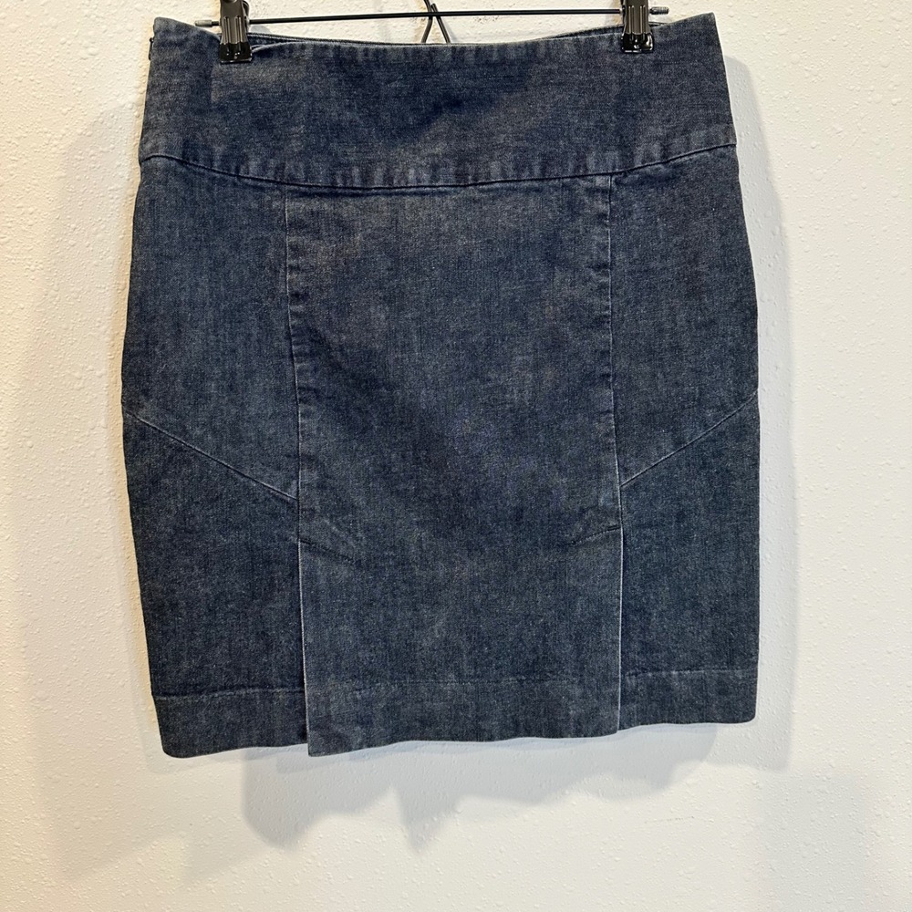 Gap Denim Mini Skirt Women 8 Dark Blue Side Zip Stretch Indie Sleaze Y2K Bodycon - Picture 12 of 16